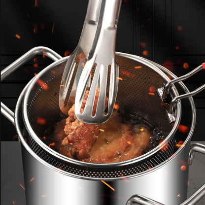 Stainless Steel Deep Fryer - 3.2 Quart Multifunctional Fry Pot with Basket & Glass Lid - ZOOMNSTORE