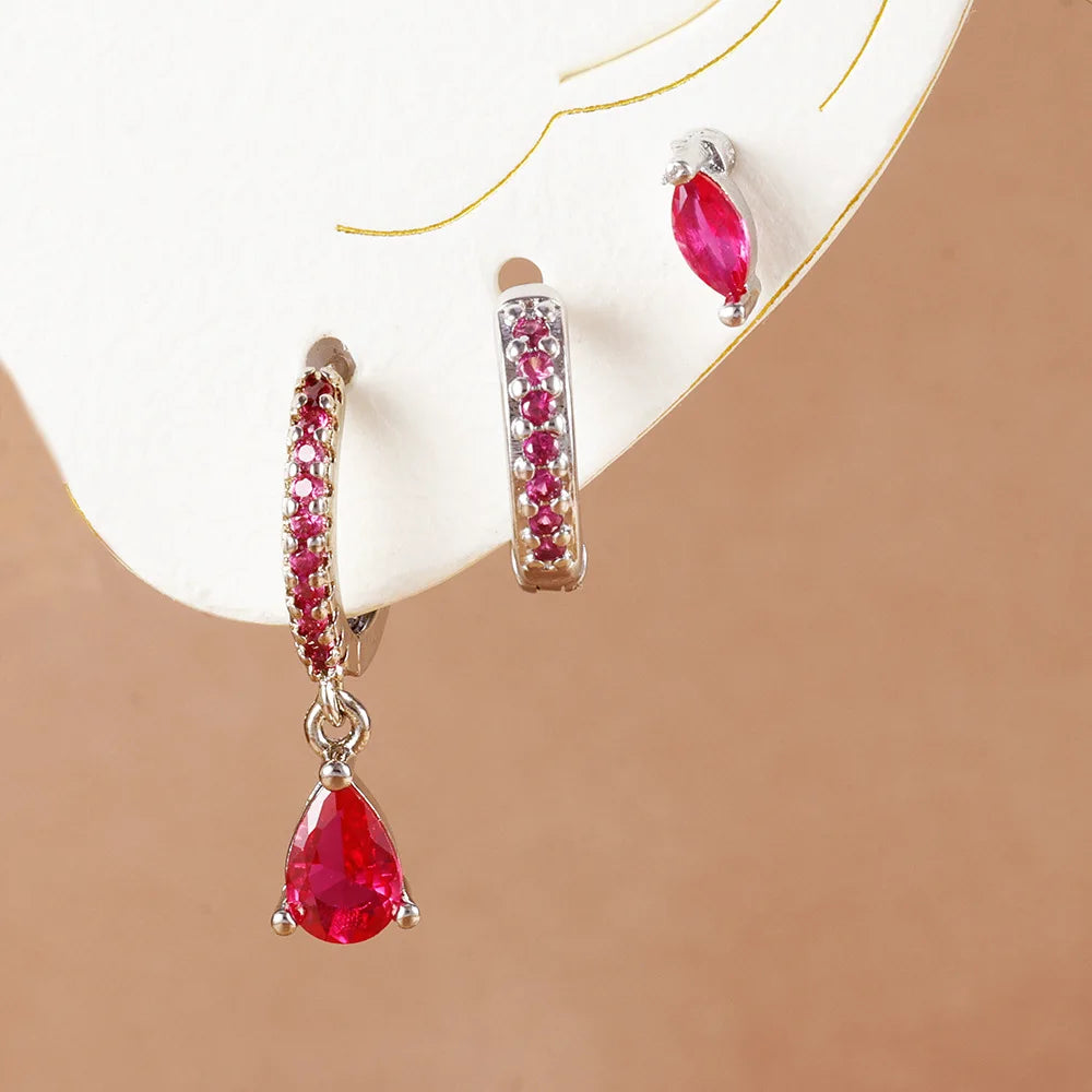 Fashion Stainless Steel Star Drop Earrings Set - 18K Gold Plated Dangle Jewelry for Women - ZOOMNSTORE