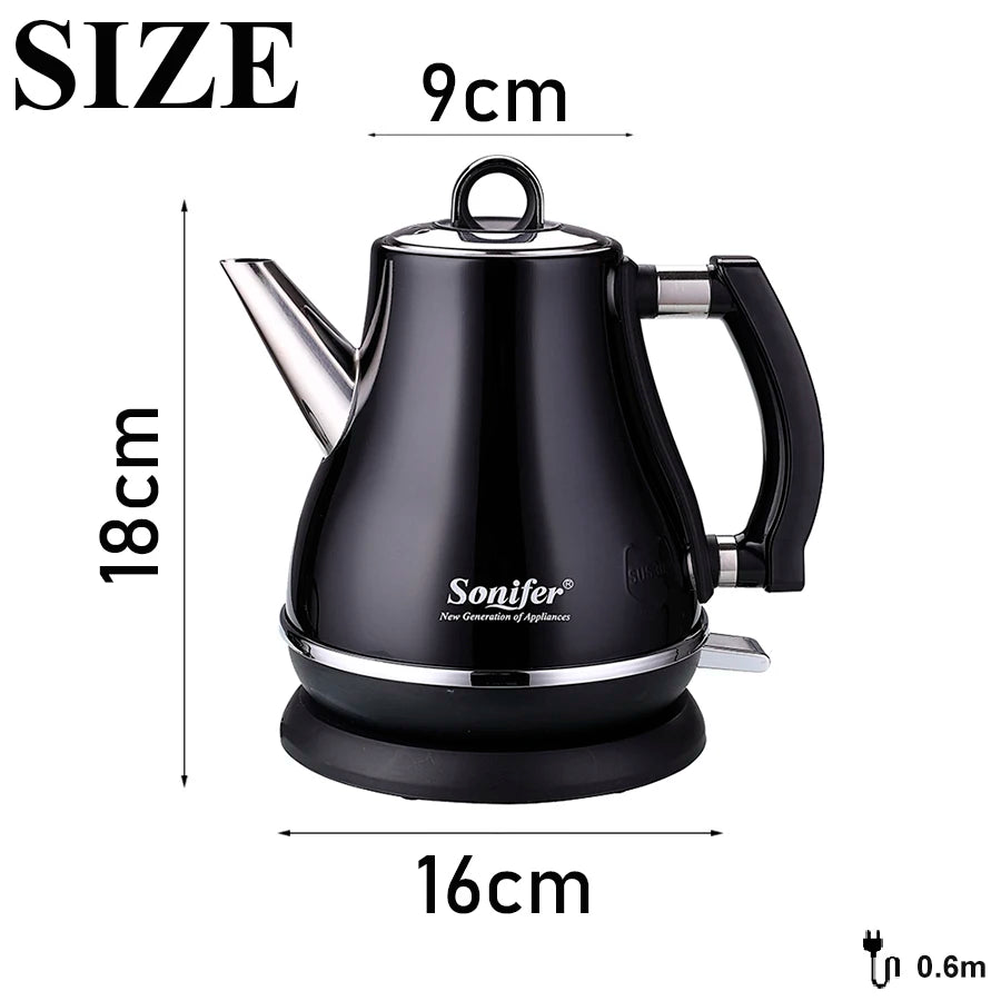 Stainless Steel Electric Kettle 1.2L - 1500W Quick Heating Cordless Tea Pot - ZOOMNSTORE