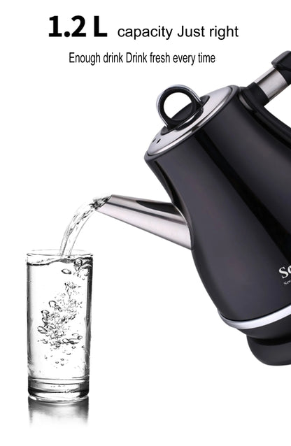 Stainless Steel Electric Kettle 1.2L - 1500W Quick Heating Cordless Tea Pot - ZOOMNSTORE