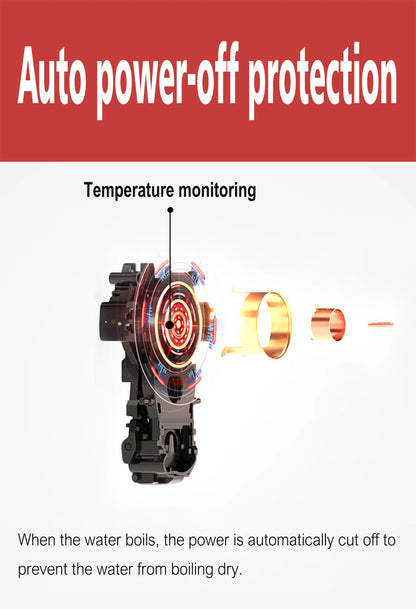 Stainless Steel Electric Kettle 1.2L - 1500W Quick Heating Cordless Tea Pot - ZOOMNSTORE