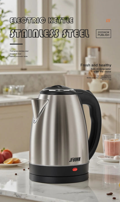 Stainless Steel Electric Kettle 1.8L - 220V Durable Rust Resistant Kettle with Auto Shut-Off - ZOOMNSTORE