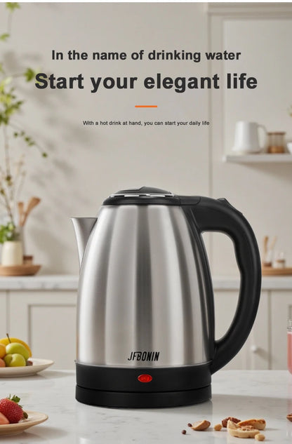 Stainless Steel Electric Kettle 1.8L - 220V Durable Rust Resistant Kettle with Auto Shut-Off - ZOOMNSTORE