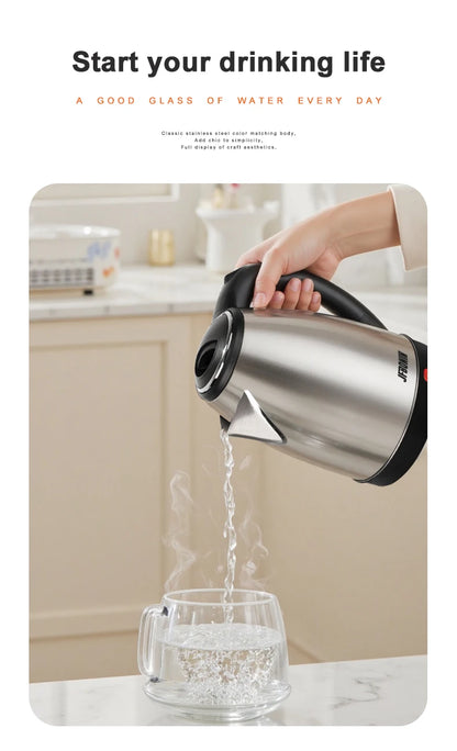 Stainless Steel Electric Kettle 1.8L - 220V Durable Rust Resistant Kettle with Auto Shut-Off - ZOOMNSTORE
