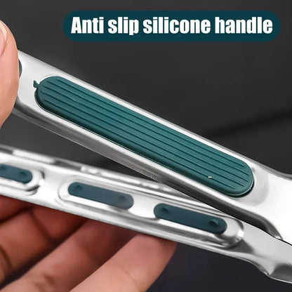 Stainless Steel BBQ Tongs - Non-Slip Silicone Handle Food Clip for Meat Salad and Baking - ZOOMNSTORE