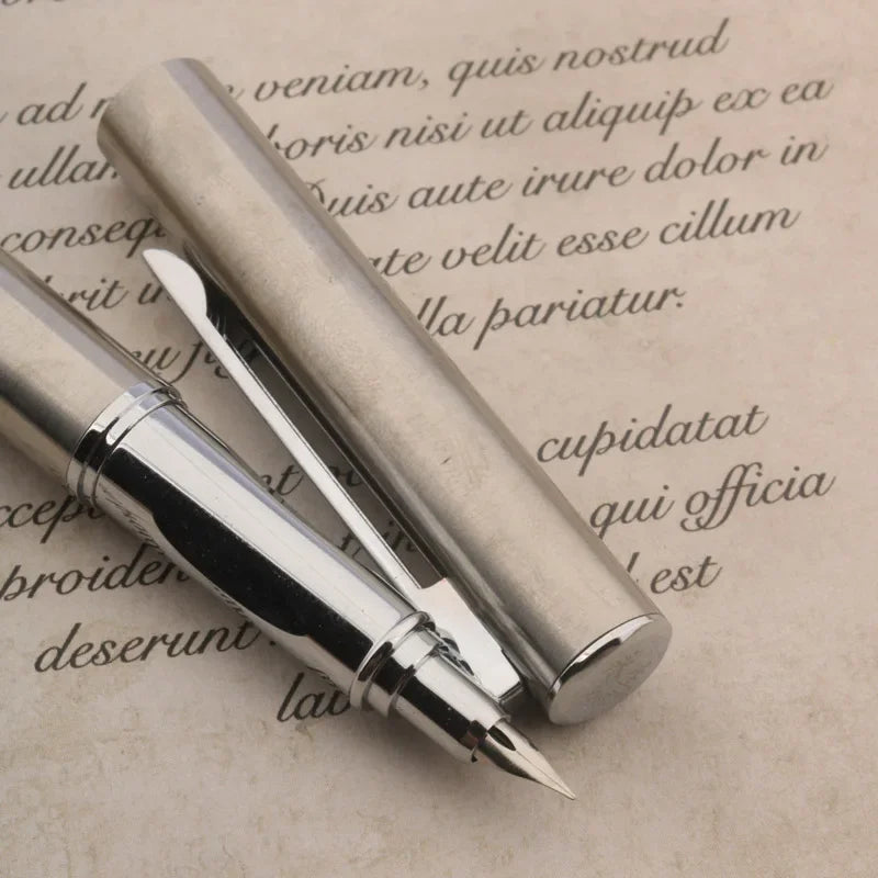 Stainless Steel Calligraphy Fountain Pen - Darleston Flourish Ink Pen for Office and School Supplies - ZOOMNSTORE