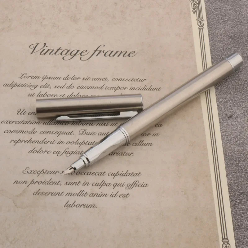 Stainless Steel Calligraphy Fountain Pen - Darleston Flourish Ink Pen for Office and School Supplies - ZOOMNSTORE
