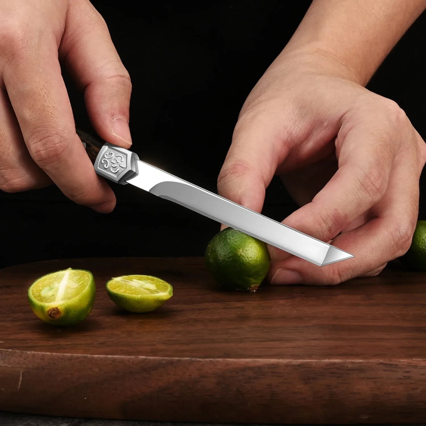 Stainless Steel Fruit Knife - High Hardness with Imitation Wood Grain Handle - ZOOMNSTORE