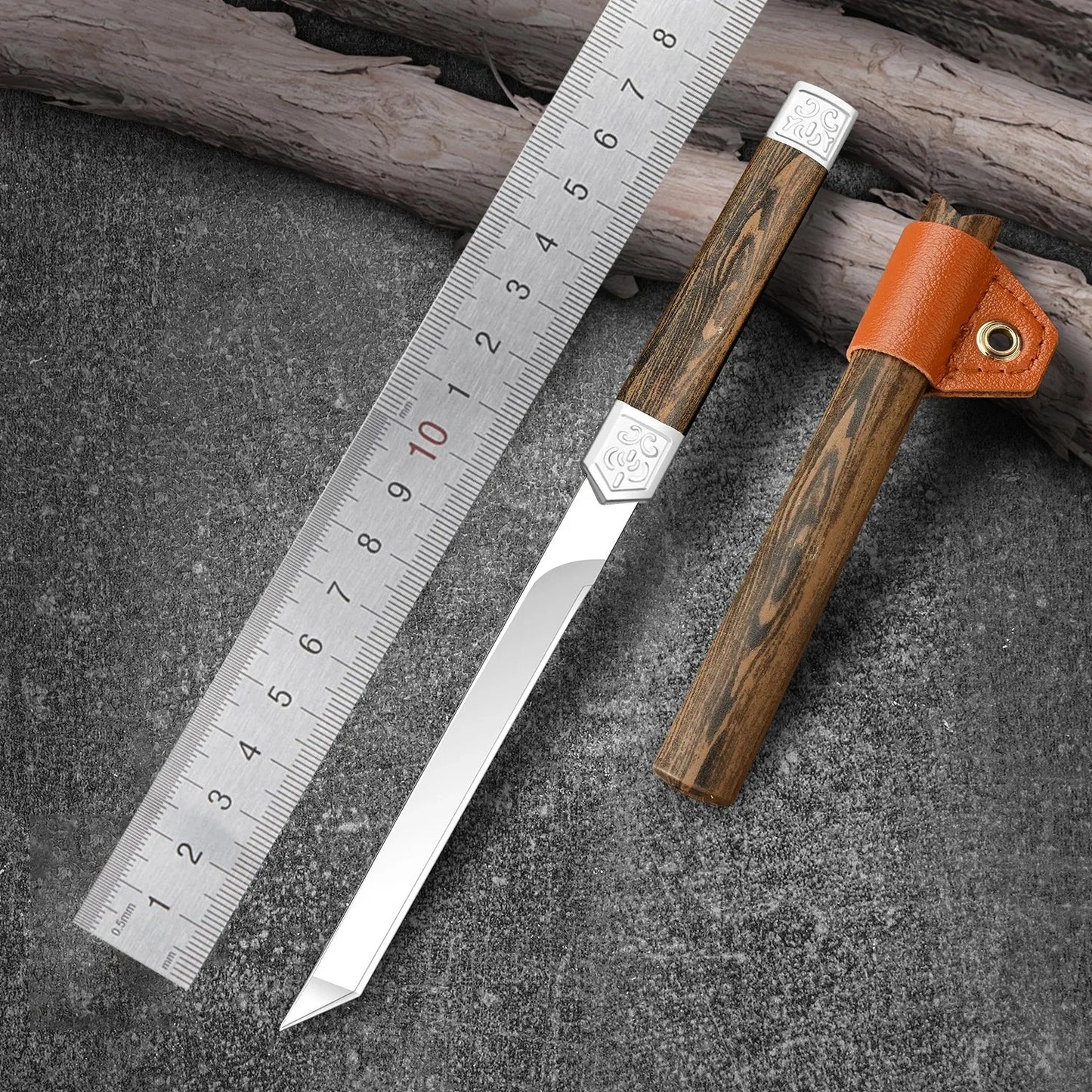 Stainless Steel Fruit Knife - High Hardness with Imitation Wood Grain Handle - ZOOMNSTORE