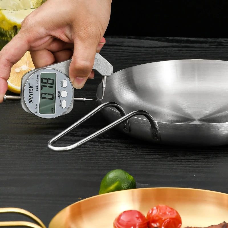 Stainless Steel Frying Pan | Golden Silver Cooking Skillet With Ergonomic Handle - ZOOMNSTORE