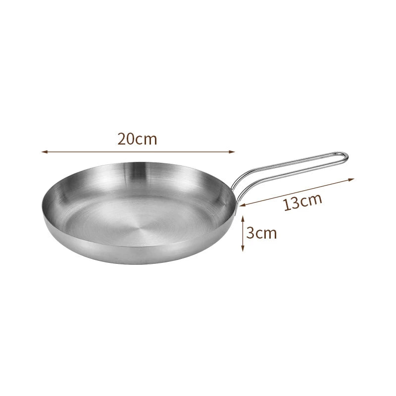 Stainless Steel Frying Pan | Golden Silver Cooking Skillet With Ergonomic Handle - ZOOMNSTORE