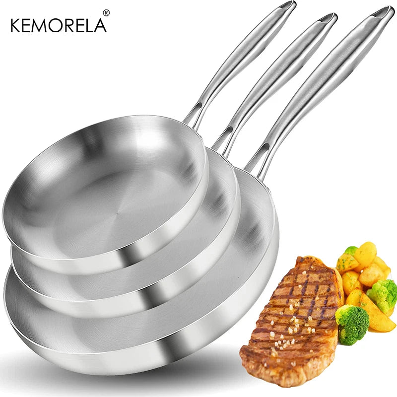 Stainless Steel Non-Stick Frying Pan Set - 23PCS 22242628CM 5-Ply Wok Cookware - ZOOMNSTORE