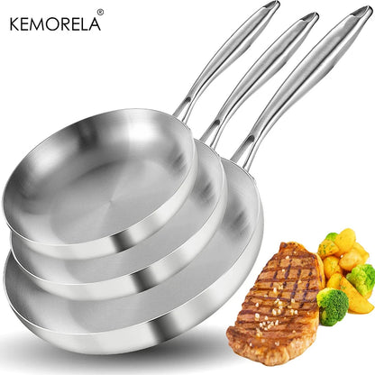 Stainless Steel Non-Stick Frying Pan Set - 23PCS 22242628CM 5-Ply Wok Cookware - ZOOMNSTORE