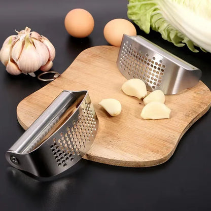 Stainless Steel Garlic Press | Manual Garlic Crusher & Ergonomic Squeezer - ZOOMNSTORE