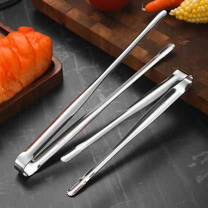 Stainless Steel Grill Tongs – BBQ Cooking Tongs with Serrated Edge Clamp - ZOOMNSTORE