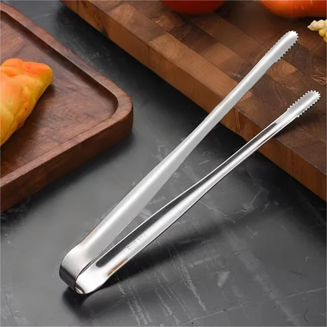 Stainless Steel Grill Tongs – BBQ Cooking Tongs with Serrated Edge Clamp - ZOOMNSTORE