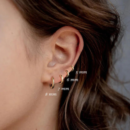 Stainless Steel Hoop Earrings – Small Gold Color Round Hoops for Women & Men - ZOOMNSTORE