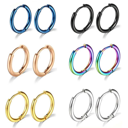 Stainless Steel Hoop Earrings – Small Gold Color Round Hoops for Women & Men - ZOOMNSTORE