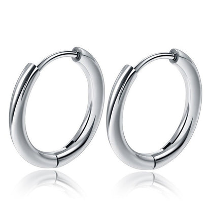 Stainless Steel Hoop Earrings – Small Gold Color Round Hoops for Women & Men - ZOOMNSTORE