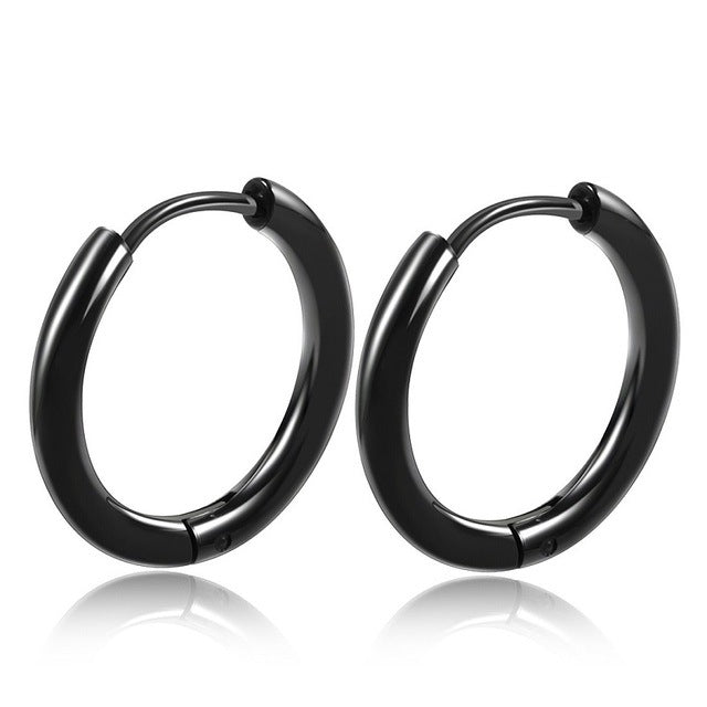 Stainless Steel Hoop Earrings – Small Gold Color Round Hoops for Women & Men - ZOOMNSTORE
