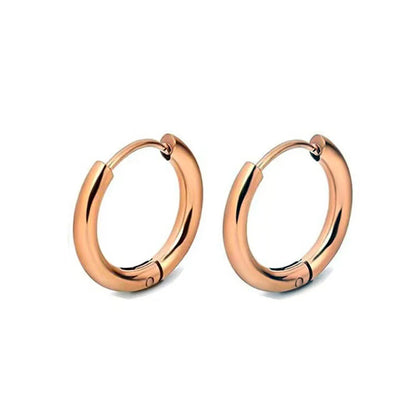 Stainless Steel Hoop Earrings – Small Gold Color Round Hoops for Women & Men - ZOOMNSTORE