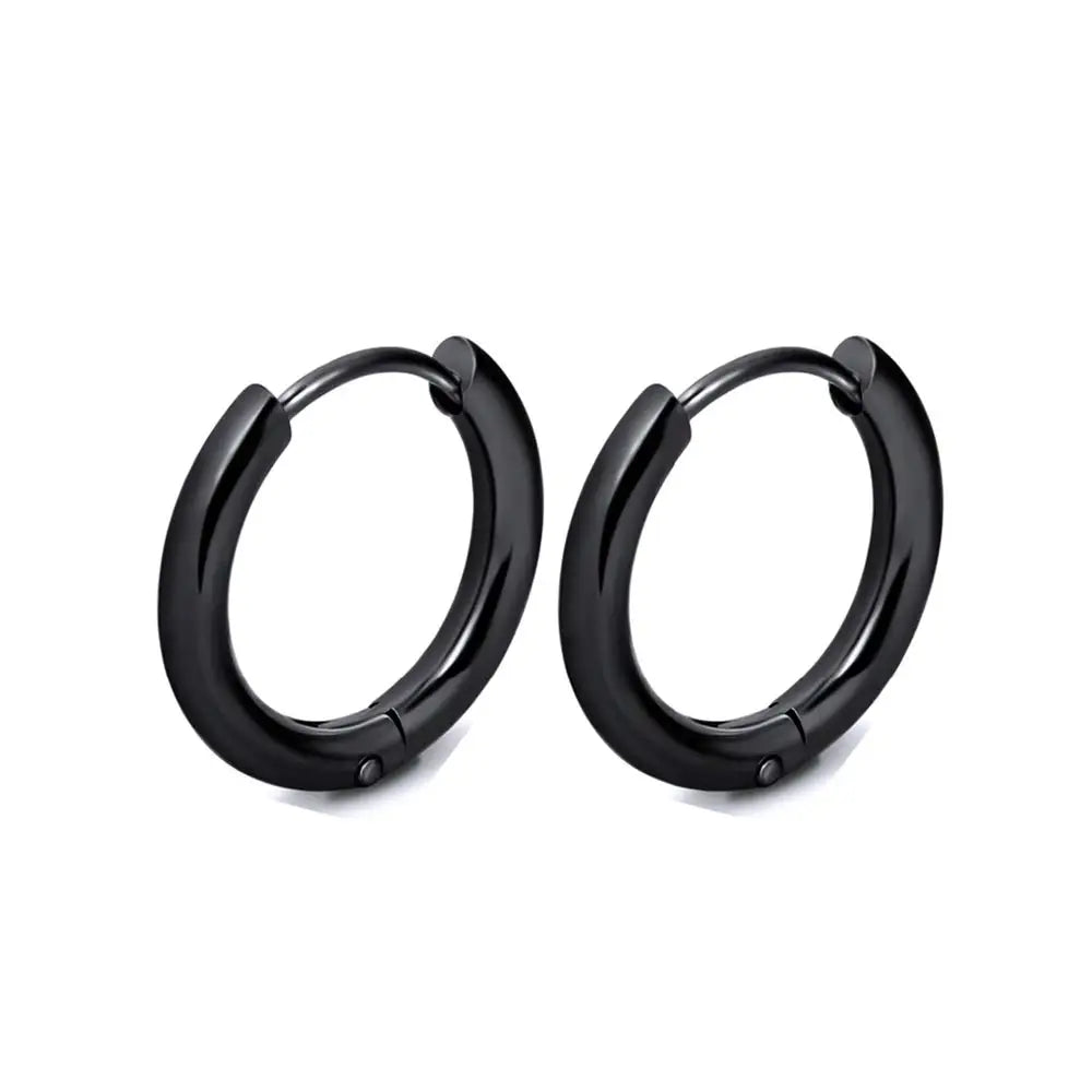 Stainless Steel Hoop Earrings – Small Gold Color Round Hoops for Women & Men - ZOOMNSTORE