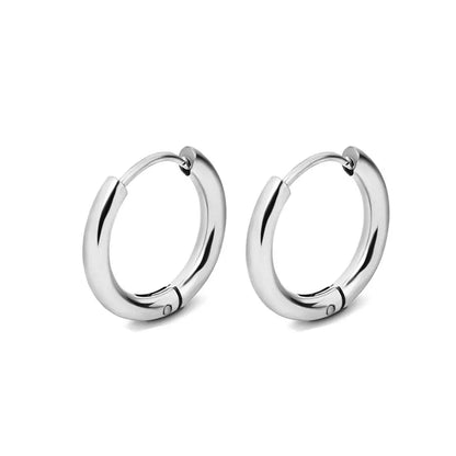 Stainless Steel Hoop Earrings – Small Gold Color Round Hoops for Women & Men - ZOOMNSTORE