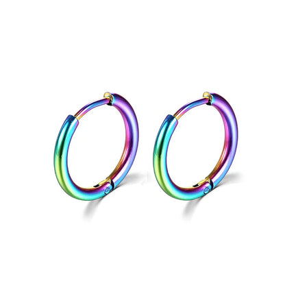 Stainless Steel Hoop Earrings – Small Gold Color Round Hoops for Women & Men - ZOOMNSTORE