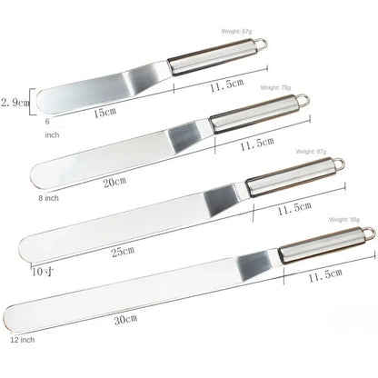 Stainless Steel Icing Spatula Set - 681012 Inch Cake Decorating Tools - ZOOMNSTORE