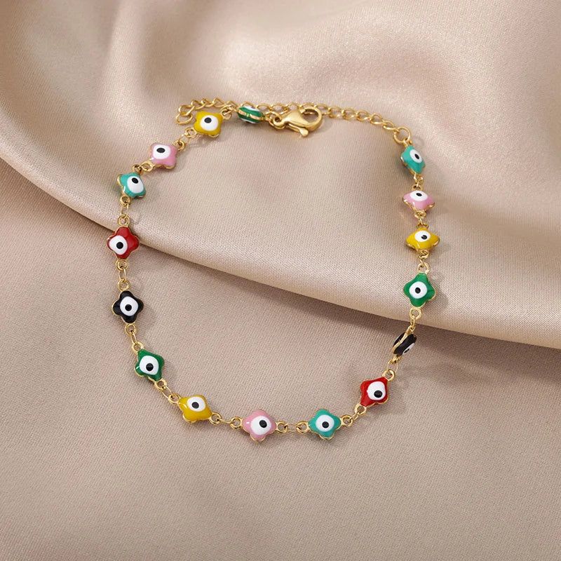 Stainless Steel Imitation Pearl Anklet - Gold Color Beach Accessories for Women - ZOOMNSTORE
