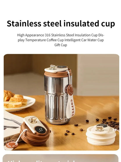 Stainless Steel Insulated Cup – Intelligent Temperature Display Car Mounted Water Cup - ZOOMNSTORE
