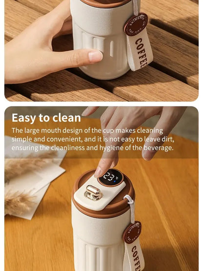 Stainless Steel Insulated Cup – Intelligent Temperature Display Car Mounted Water Cup - ZOOMNSTORE