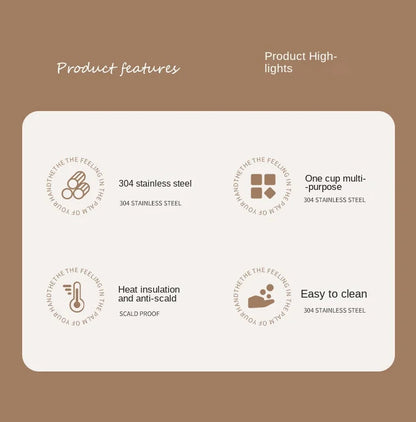 Stainless Steel Mug – Insulated Coffee Travel Mug with Lid and Spoon for Office - ZOOMNSTORE