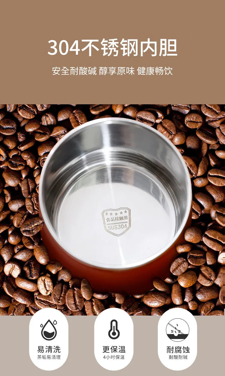 Stainless Steel Mug – Insulated Coffee Travel Mug with Lid and Spoon for Office - ZOOMNSTORE