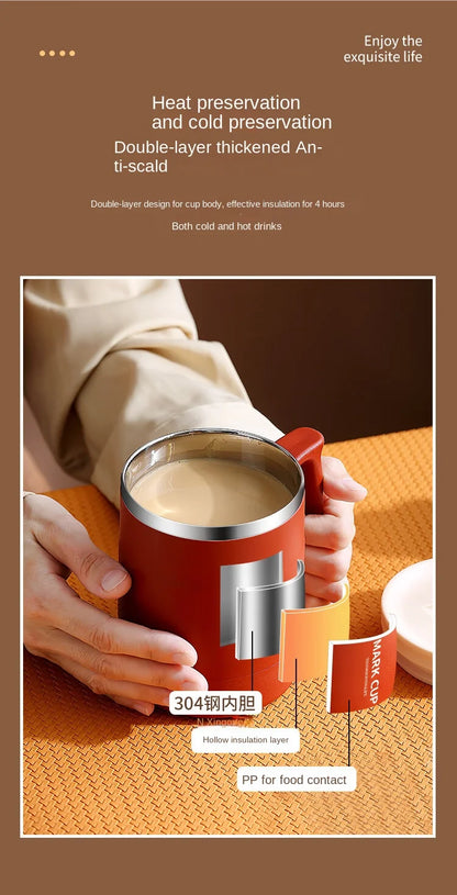 Stainless Steel Mug – Insulated Coffee Travel Mug with Lid and Spoon for Office - ZOOMNSTORE