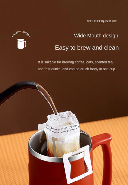 Stainless Steel Mug – Insulated Coffee Travel Mug with Lid and Spoon for Office - ZOOMNSTORE