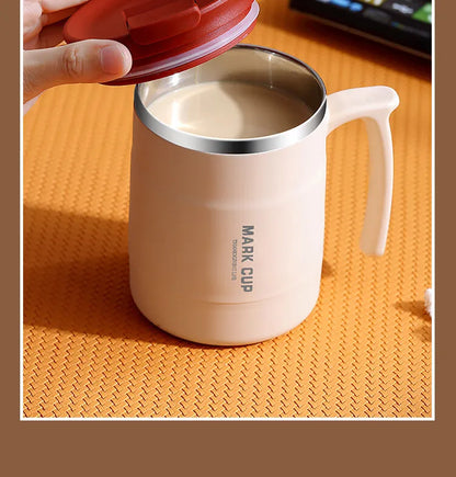 Stainless Steel Mug – Insulated Coffee Travel Mug with Lid and Spoon for Office - ZOOMNSTORE