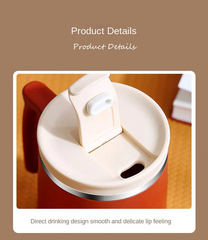 Stainless Steel Mug – Insulated Coffee Travel Mug with Lid and Spoon for Office - ZOOMNSTORE