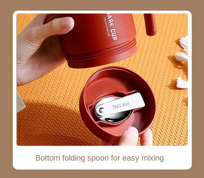 Stainless Steel Mug – Insulated Coffee Travel Mug with Lid and Spoon for Office - ZOOMNSTORE