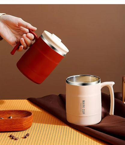 Stainless Steel Mug – Insulated Coffee Travel Mug with Lid and Spoon for Office - ZOOMNSTORE