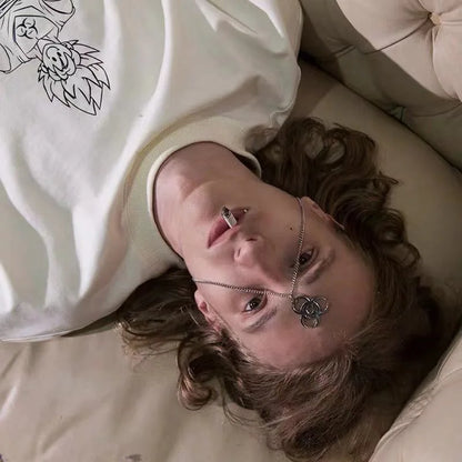 Punk Biochemical Crisis stainless steel necklace Pendant Hip Hop Silver Color Couple Necklace for Women Men Girls Couple Jewelry - ZOOMNSTORE