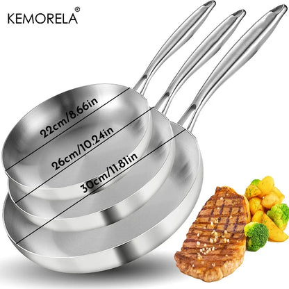 Stainless Steel Non-Stick Frying Pan Set - 23PCS 22242628CM 5-Ply Wok Cookware - ZOOMNSTORE
