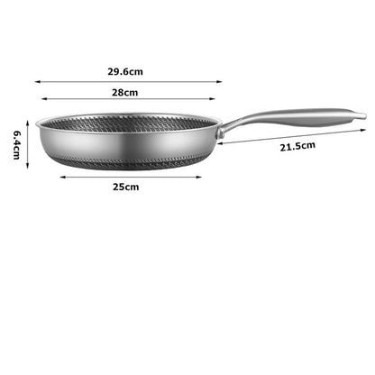 Stainless Steel Nonstick Frying Pan with Lid - Induction  Gas Compatible Honeycomb Cookware - ZOOMNSTORE