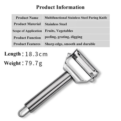 Stainless Steel Peeler - Multifunction Kitchen Tool | Fruit Peeler & Vegetable Slicer - ZOOMNSTORE