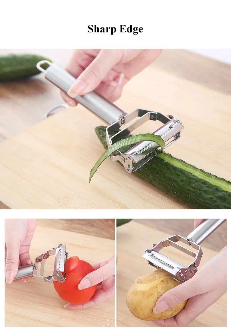 Stainless Steel Peeler - Multifunction Kitchen Tool | Fruit Peeler & Vegetable Slicer - ZOOMNSTORE