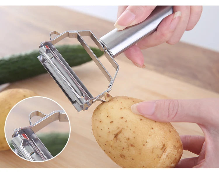 Stainless Steel Peeler - Multifunction Kitchen Tool | Fruit Peeler & Vegetable Slicer - ZOOMNSTORE