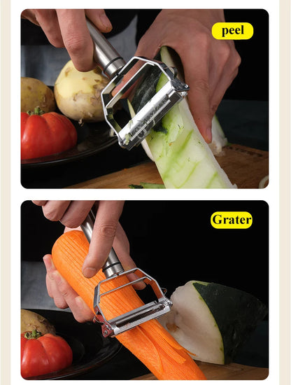Stainless Steel Peeler - Multifunction Kitchen Tool | Fruit Peeler & Vegetable Slicer - ZOOMNSTORE