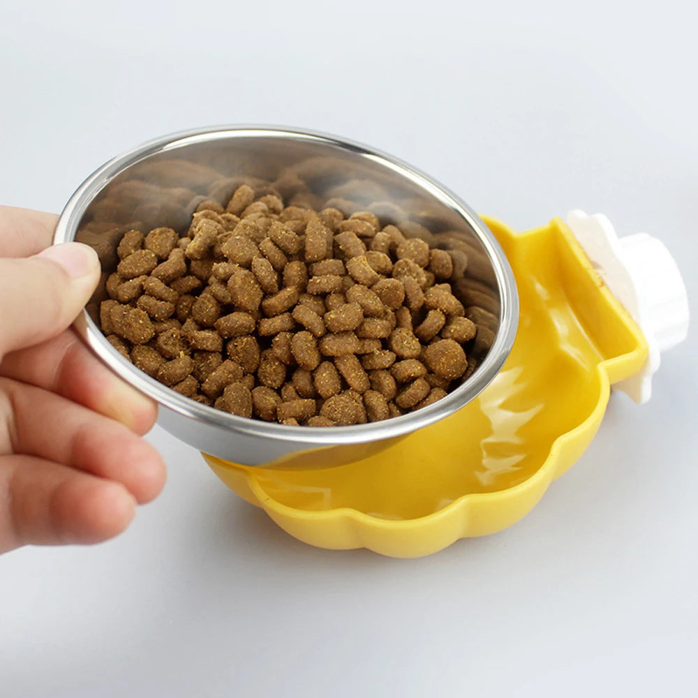 Stainless Steel Pet Bowl | Movable Hanging Food Bowl Pumpkin Shaped for Small Animal Feeding - ZOOMNSTORE