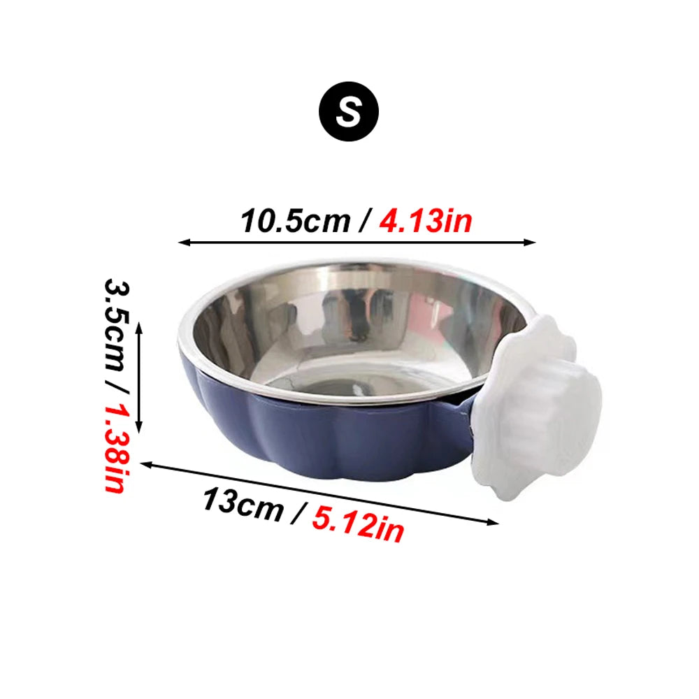 Stainless Steel Pet Bowl | Movable Hanging Food Bowl Pumpkin Shaped for Small Animal Feeding - ZOOMNSTORE