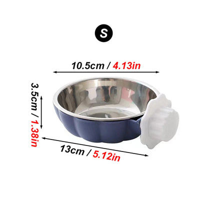 Stainless Steel Pet Bowl | Movable Hanging Food Bowl Pumpkin Shaped for Small Animal Feeding - ZOOMNSTORE